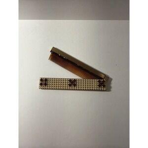 Vintage 1950s Weisner of Miami Faux Pearl and Rhinestone Folding Purse Comb